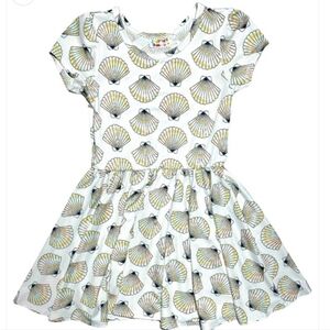 Dot Dot Smile Seashell Pattern Dress Cream and Multicolor Girls Size 2T Beach